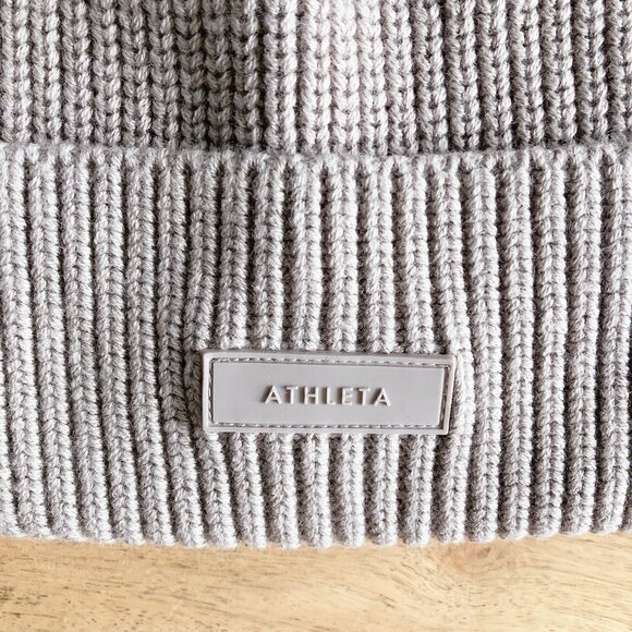 Athleta Winter hat taupe knit hat New with tags! toque one size wool blend hat - Picture 2 of 5